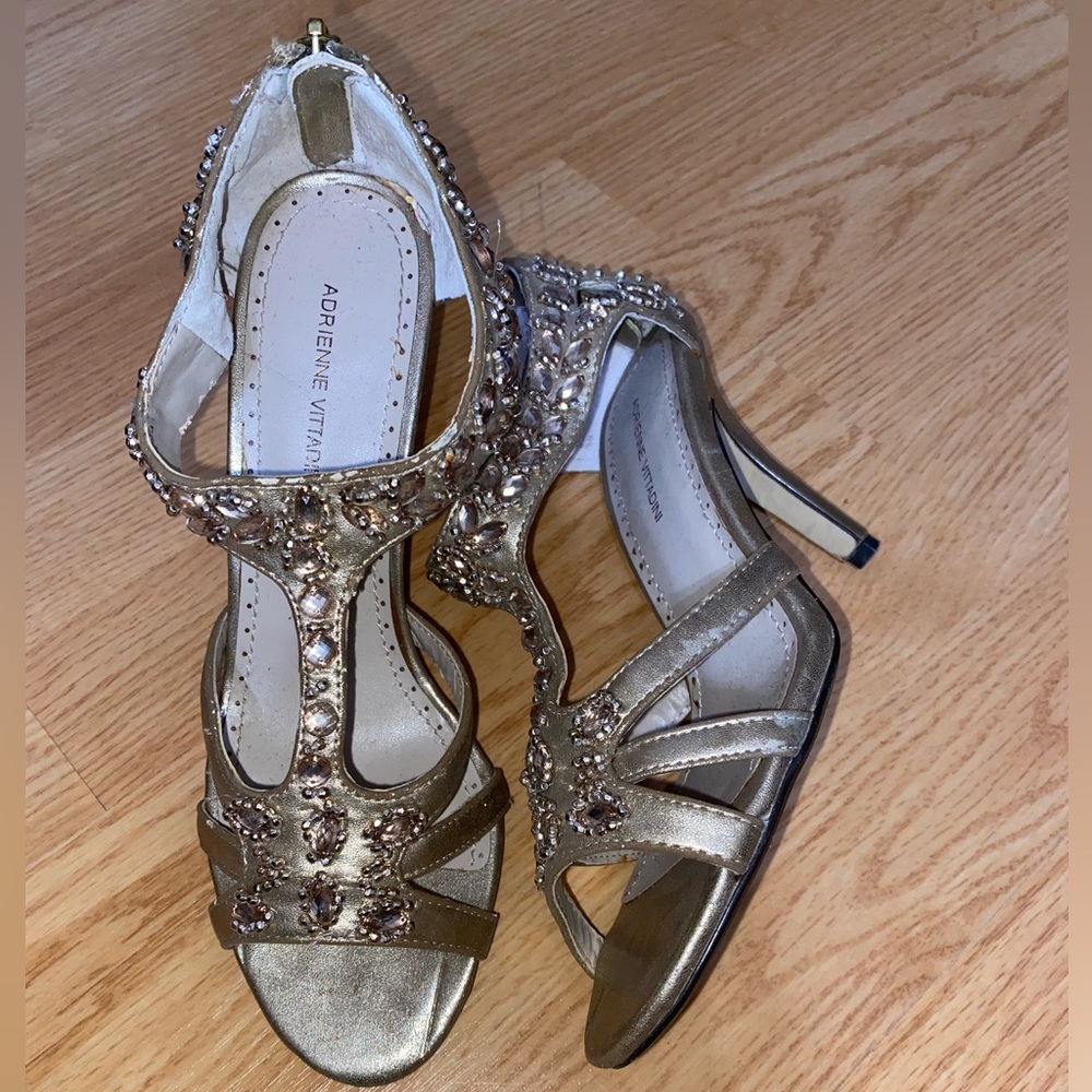 gold heeled formal sandal